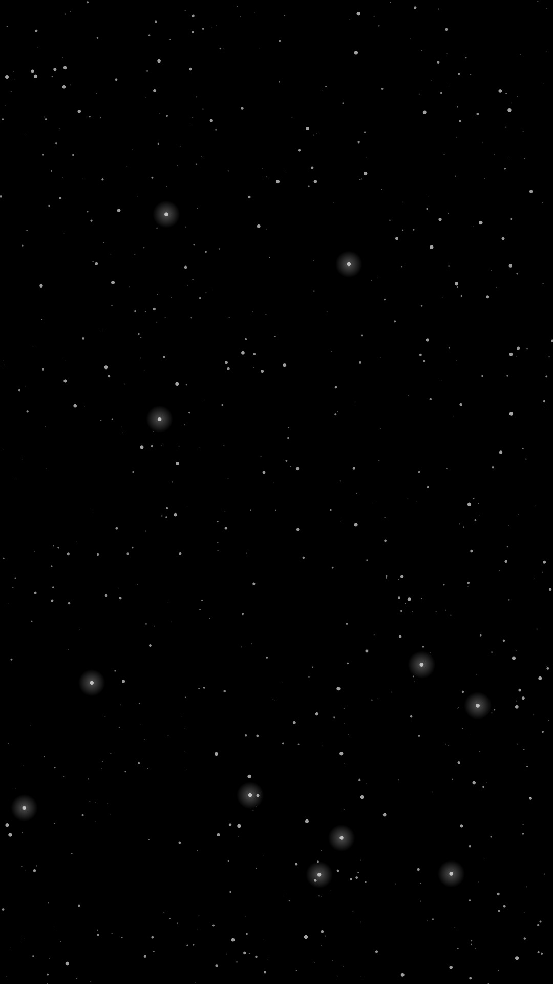 Black phone background with stars, 1080 × 1920 pixels